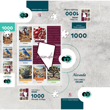 Nevada: State Symbols Poster 1000 Jigsaw Puzzle box 3D Modell