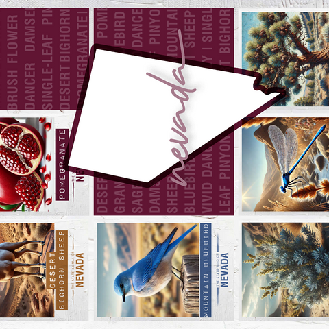 Nevada: State Symbols Poster 500 Jigsaw Puzzle 3D Modell