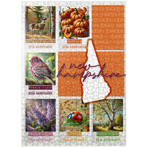 puzzleplate New Hampshire: State Symbols Poster 500 Jigsaw Puzzle