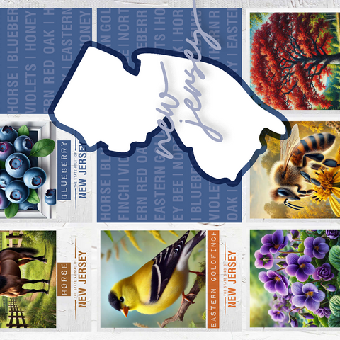 New Jersey: State Symbols Poster 500 Jigsaw Puzzle 3D Modell