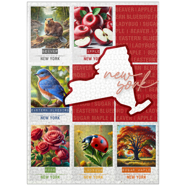 puzzleplate New York: State Symbols Poster 1000 Jigsaw Puzzle