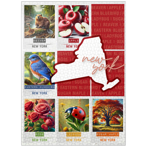 puzzleplate New York: State Symbols Poster 1000 Jigsaw Puzzle