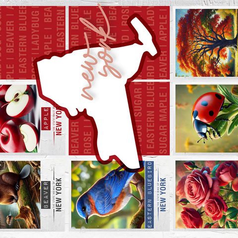 New York: State Symbols Poster 1000 Jigsaw Puzzle 3D Modell