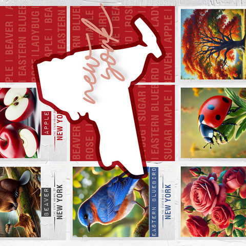 New York: State Symbols Poster 500 Jigsaw Puzzle 3D Modell