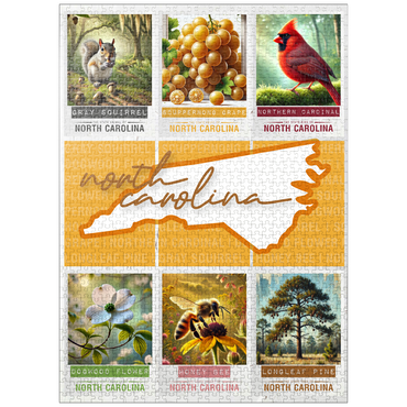puzzleplate North Carolina: State Symbols Poster 1000 Jigsaw Puzzle