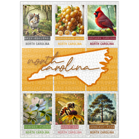 puzzleplate North Carolina: State Symbols Poster 1000 Jigsaw Puzzle