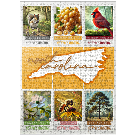 puzzleplate North Carolina: State Symbols Poster 500 Jigsaw Puzzle