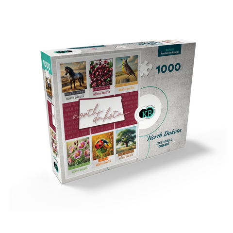 North Dakota: State Symbols Poster 1000 Jigsaw Puzzle box view2