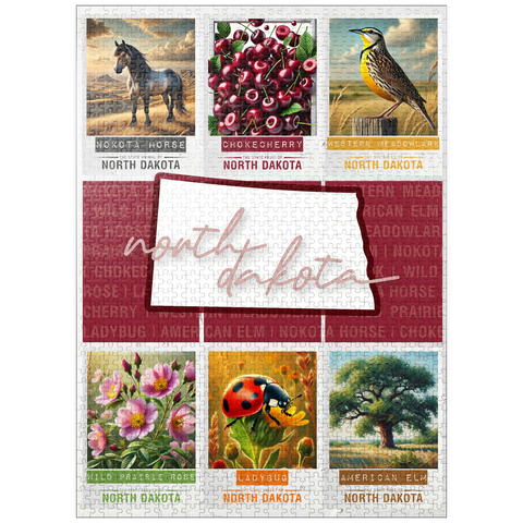 puzzleplate North Dakota: State Symbols Poster 1000 Jigsaw Puzzle