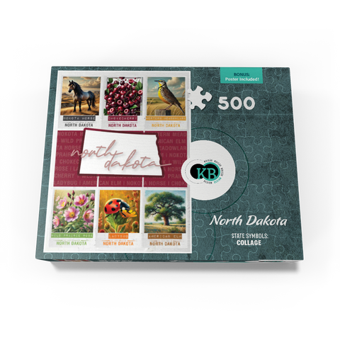 North Dakota: State Symbols Poster 500 Jigsaw Puzzle box view3