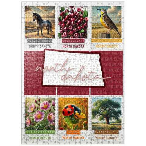 puzzleplate North Dakota: State Symbols Poster 500 Jigsaw Puzzle