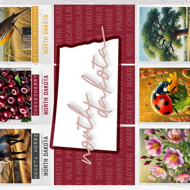 North Dakota: State Symbols Poster 500 Jigsaw Puzzle 3D Modell