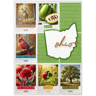 puzzleplate Ohio: State Symbols Poster 1000 Jigsaw Puzzle