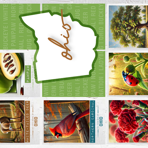 Ohio: State Symbols Poster 500 Jigsaw Puzzle 3D Modell