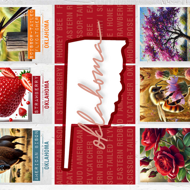 Oklahoma: State Symbols Poster 1000 Jigsaw Puzzle 3D Modell