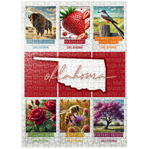puzzleplate Oklahoma: State Symbols Poster 500 Jigsaw Puzzle