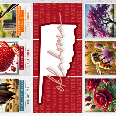 Oklahoma: State Symbols Poster 500 Jigsaw Puzzle 3D Modell