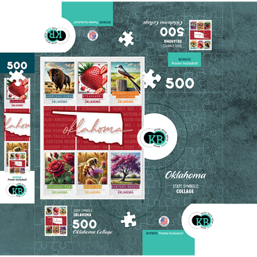 Oklahoma: State Symbols Poster 500 Jigsaw Puzzle box 3D Modell