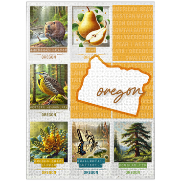 puzzleplate Oregon: State Symbols Poster 1000 Jigsaw Puzzle