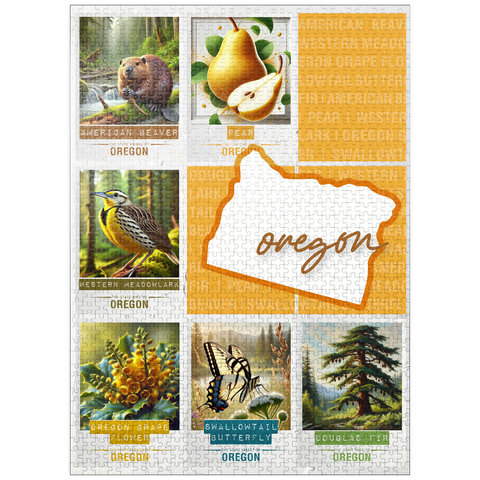 puzzleplate Oregon: State Symbols Poster 1000 Jigsaw Puzzle