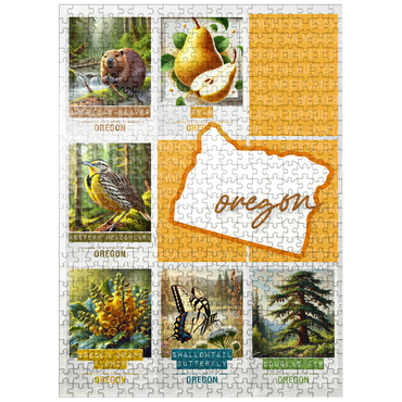 puzzleplate Oregon: State Symbols Poster 500 Jigsaw Puzzle