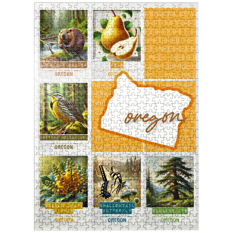 puzzleplate Oregon: State Symbols Poster 500 Jigsaw Puzzle