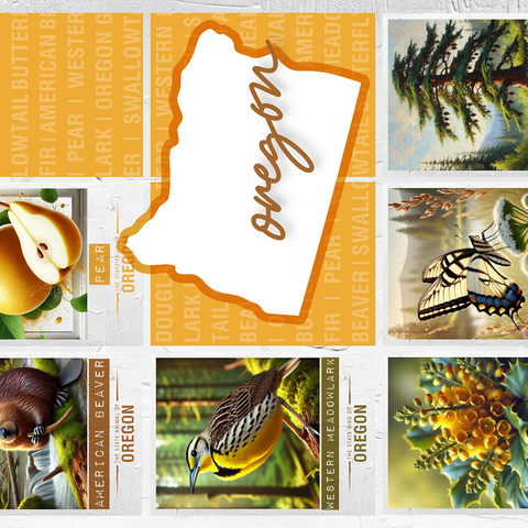 Oregon: State Symbols Poster 500 Jigsaw Puzzle 3D Modell