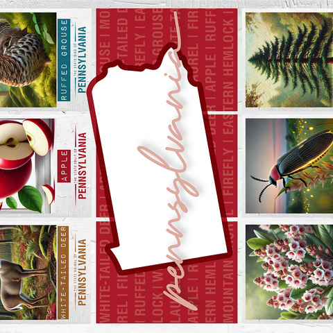 Pennsylvania: State Symbols Poster 1000 Jigsaw Puzzle 3D Modell