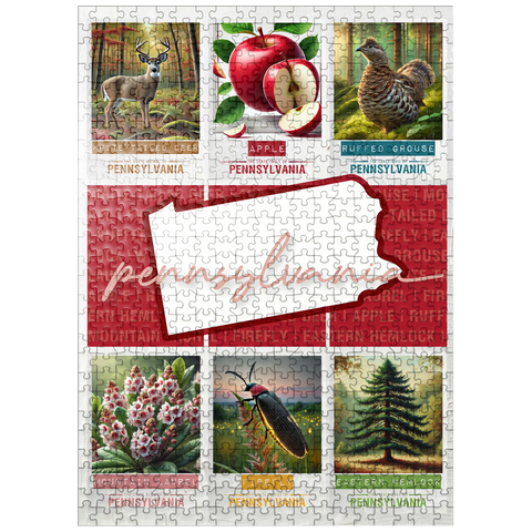 puzzleplate Pennsylvania: State Symbols Poster 500 Jigsaw Puzzle