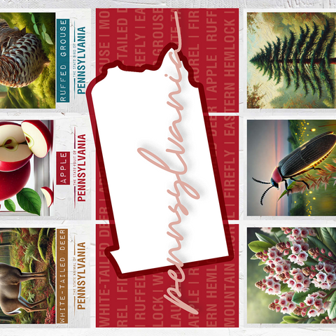 Pennsylvania: State Symbols Poster 500 Jigsaw Puzzle 3D Modell