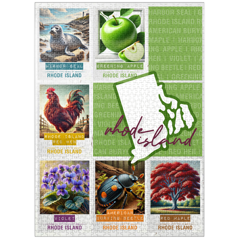 puzzleplate Rhode Island: State Symbols Poster 1000 Jigsaw Puzzle
