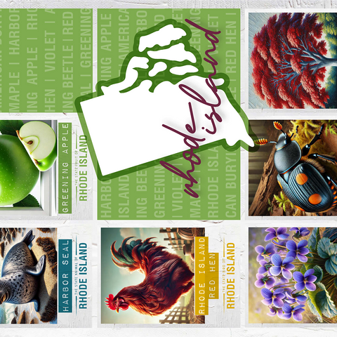 Rhode Island: State Symbols Poster 1000 Jigsaw Puzzle 3D Modell