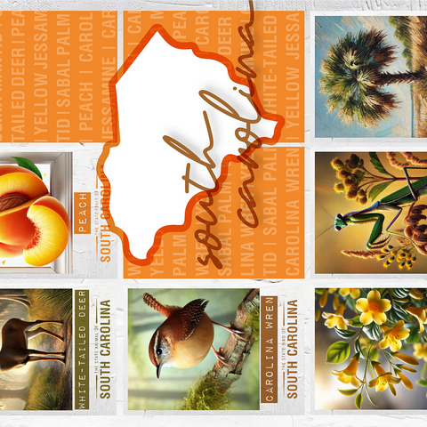 South Carolina: State Symbols Poster 1000 Jigsaw Puzzle 3D Modell