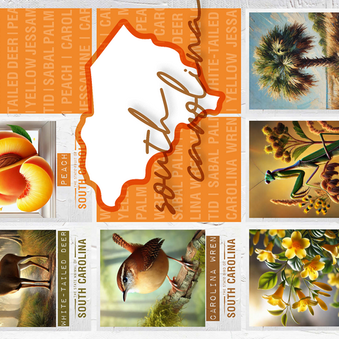 South Carolina: State Symbols Poster 500 Jigsaw Puzzle 3D Modell