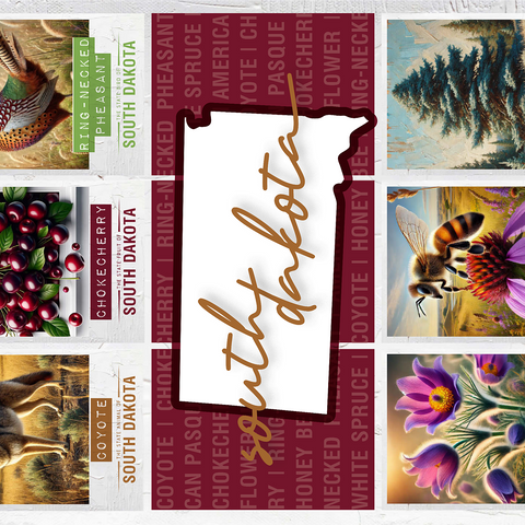 South Dakota: State Symbols Poster 1000 Jigsaw Puzzle 3D Modell