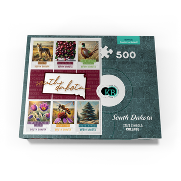South Dakota: State Symbols Poster 500 Jigsaw Puzzle box view3
