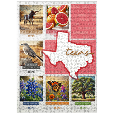 puzzleplate Texas: State Symbols Poster 500 Jigsaw Puzzle