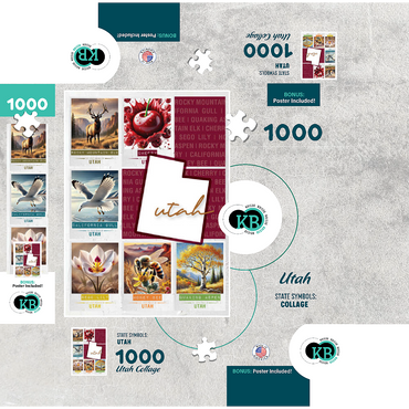 Utah: State Symbols Poster 1000 Jigsaw Puzzle box 3D Modell