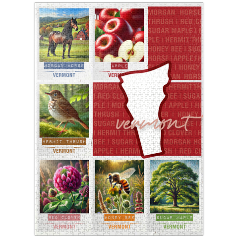 puzzleplate Vermont: State Symbols Poster 1000 Jigsaw Puzzle