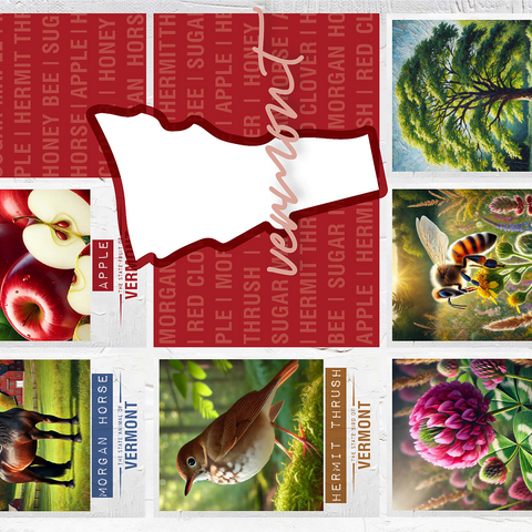 Vermont: State Symbols Poster 1000 Jigsaw Puzzle 3D Modell