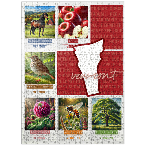 puzzleplate Vermont: State Symbols Poster 500 Jigsaw Puzzle