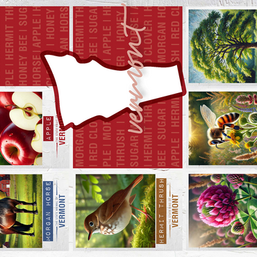 Vermont: State Symbols Poster 500 Jigsaw Puzzle 3D Modell