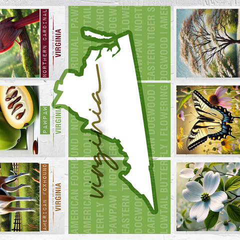 Virginia: State Symbols Poster 500 Jigsaw Puzzle 3D Modell