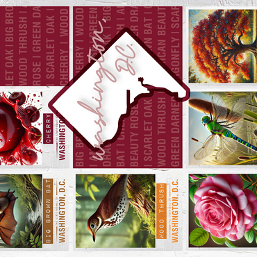 Washington, D.C.: State Symbols Poster 500 Jigsaw Puzzle 3D Modell