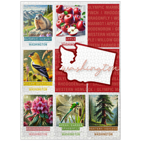 puzzleplate Washington: State Symbols Poster 1000 Jigsaw Puzzle
