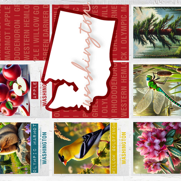 Washington: State Symbols Poster 1000 Jigsaw Puzzle 3D Modell