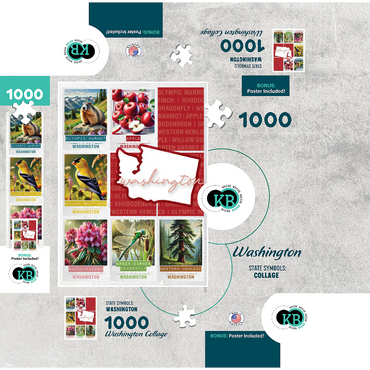 Washington: State Symbols Poster 1000 Jigsaw Puzzle box 3D Modell
