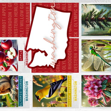 Washington: State Symbols Poster 500 Jigsaw Puzzle 3D Modell