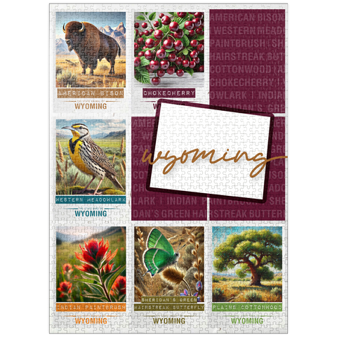 puzzleplate Wyoming: State Symbols Poster 1000 Jigsaw Puzzle