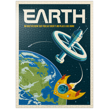 puzzleplate Earth: No Place Like Home, Vintage Poster 1000 Jigsaw Puzzle